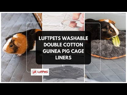 LUFTPETS Premium Guinea Pig Cage Liner Washable 47" x 24" (2-Pack) | UltraThick, Reusable, Waterproof | Absorbent & Odor Control Rabbit Mats for Cages | Plush Hamster Bedding with Anti-Slip Bottom