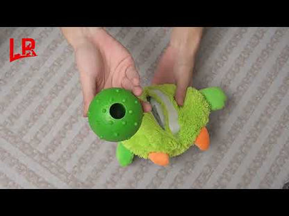 Monster Dog Toy with Treat Dispensing Ball -Plush & Interactive Puzzle