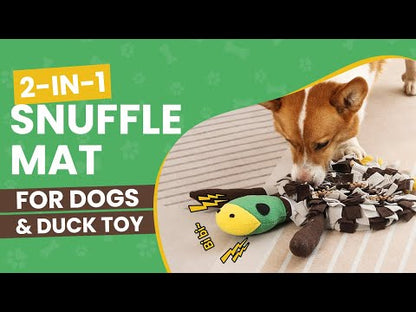 Squeaky Duck Snuffle Mat for Dogs – 2-in-1 Toy & Foraging Fun
