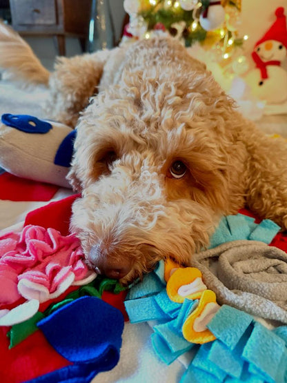 Squeaky Bone Snuffle Mat for Dogs – Interactive Foraging Fun, 24"