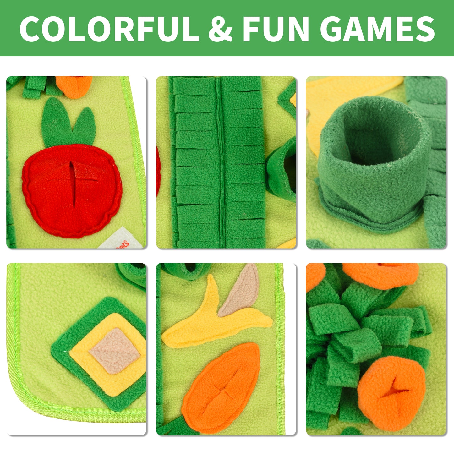 Rabbit Foraging Mat: Interactive Veggie Patch &  Snuffle Mat for Bunnies & Guinea Pigs