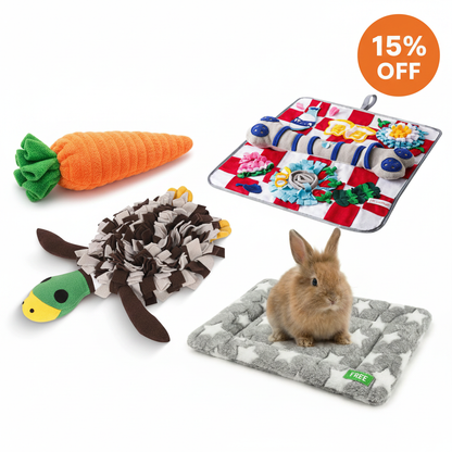 Rabbit Foraging Fun Bundle – 15% Off with Free Blanket