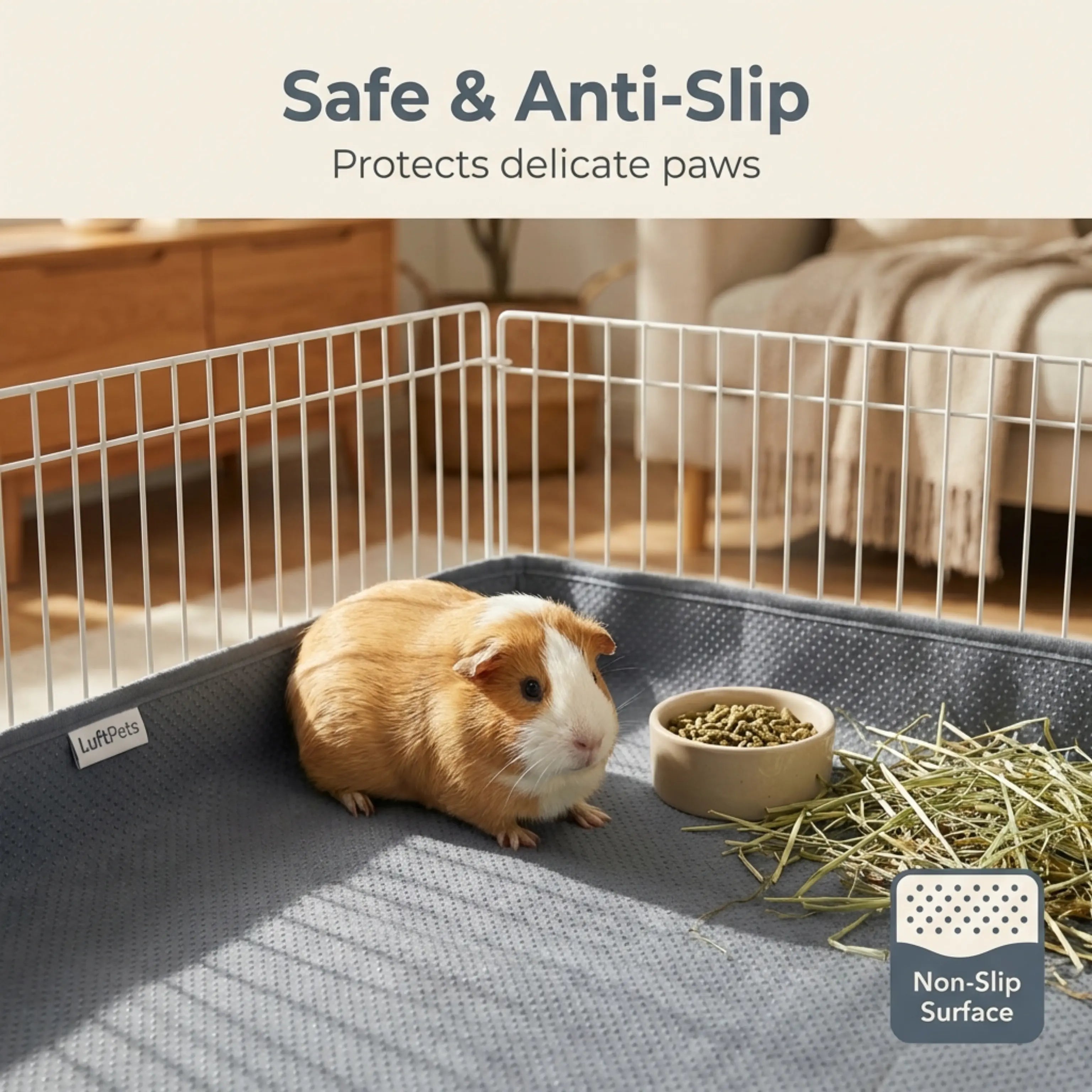 Complete Cage Bedding System: Fast Dry Liner + EVA Base for Midwest & C&C Cages LUFTPETS