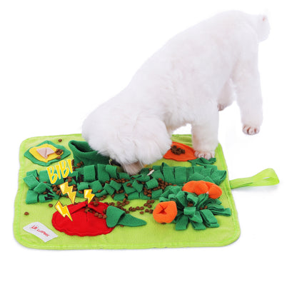 Puppy Snuffle Mat for Dogs: Green Garden Interactive Foraging Mat with Hiding Places for Mental Stimulation